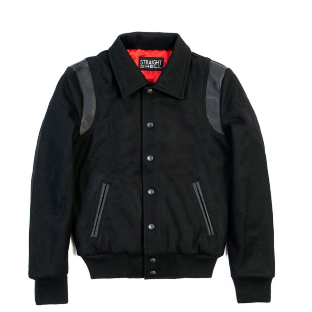 Straight to Hell Varsity Wool Leather Jacket